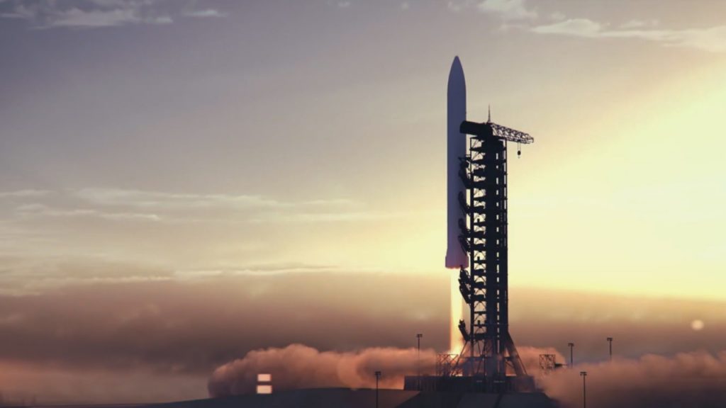 A rendered image of Skyrora XL blast-off. The rocket is just 22 metres high and will be powered by 3D printed engines
