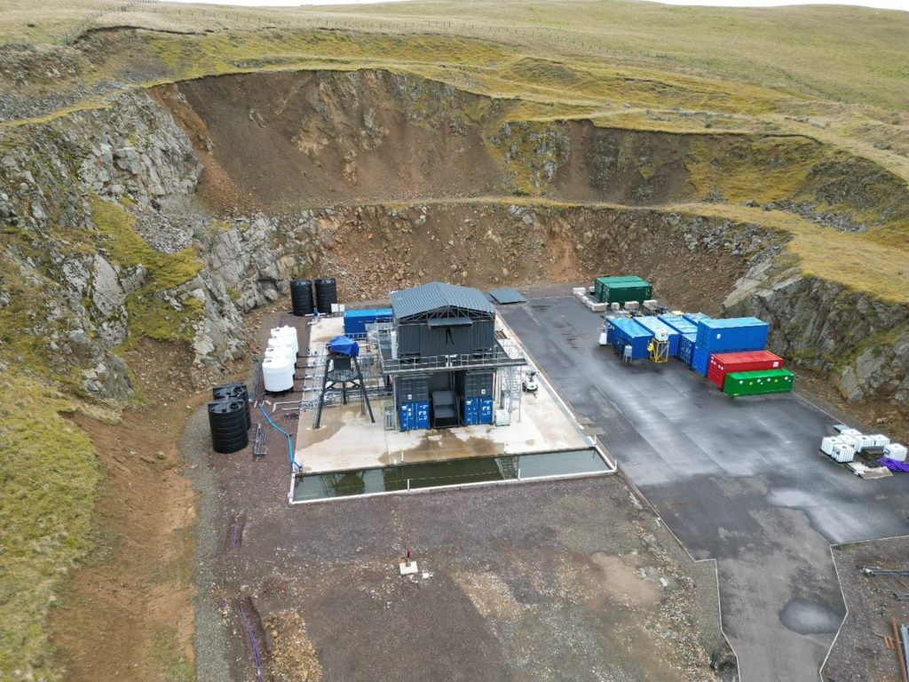 Aerial shot of Skyrora's engine test site