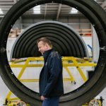 Skyrora CEO smiling in Skyrora engineering facilities.