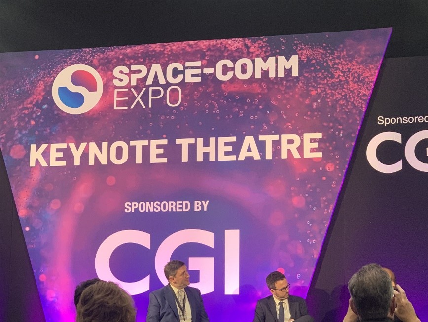 Space-Comm Expo stage with panelists