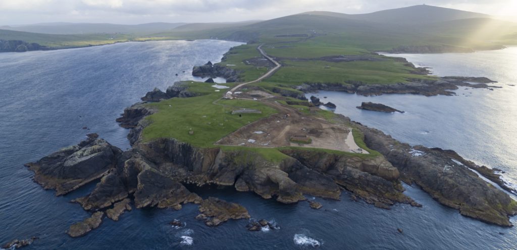 Aerial view of Saxavord Spaceport